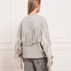Fringe Detail Gray ALANUI Sweater